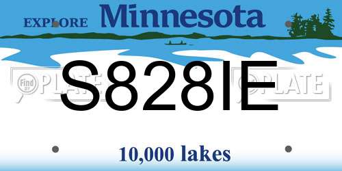 S828IE Minnesota License Plate