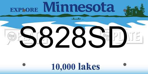 S828SD Minnesota License Plate