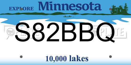 S82BBQ Minnesota License Plate