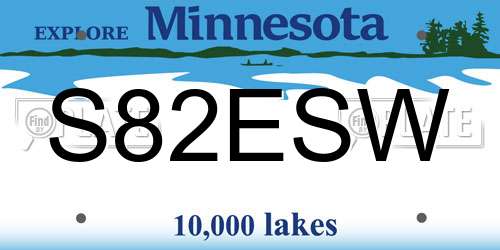S82ESW Minnesota License Plate