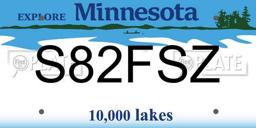 S82FSZ Minnesota License Plate