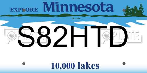 S82HTD Minnesota License Plate