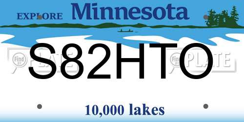 S82HTO Minnesota License Plate