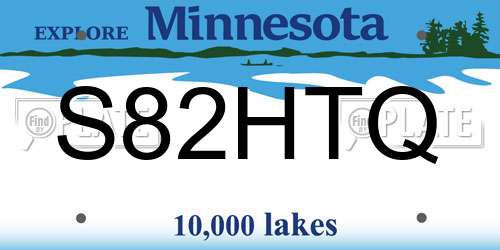 S82HTQ Minnesota License Plate