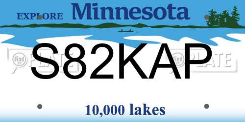 S82KAP Minnesota License Plate