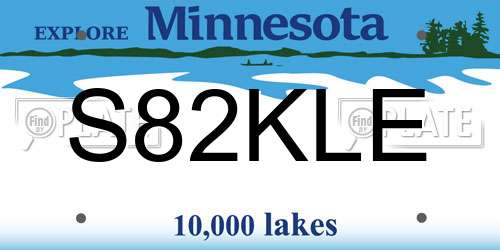 S82KLE Minnesota License Plate