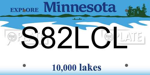 S82LCL Minnesota License Plate