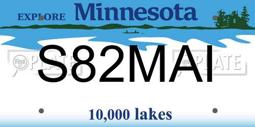 S82MAI Minnesota License Plate