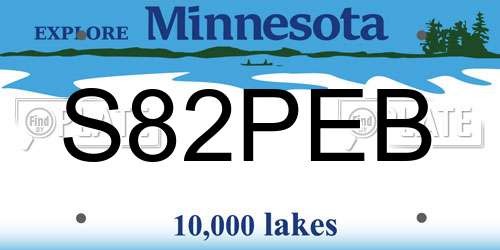 S82PEB Minnesota License Plate