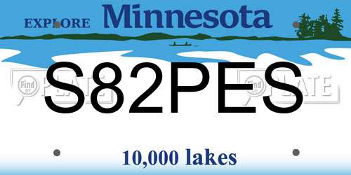 S82PES Minnesota License Plate