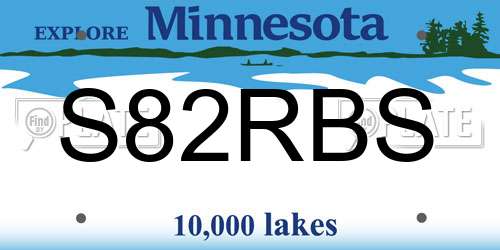 S82RBS Minnesota License Plate
