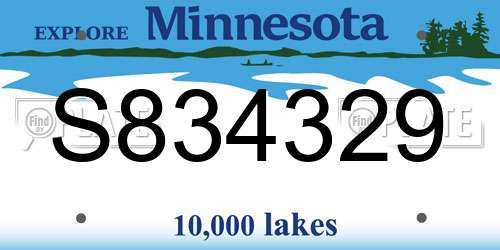 S834329 Minnesota License Plate