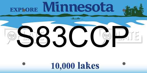 S83CCP Minnesota License Plate