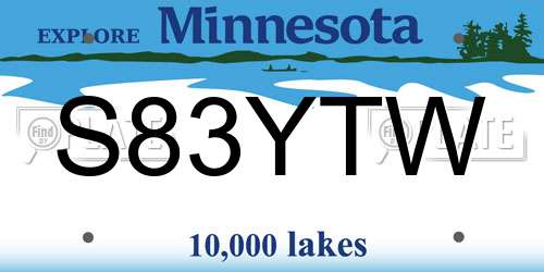 S83YTW Minnesota License Plate