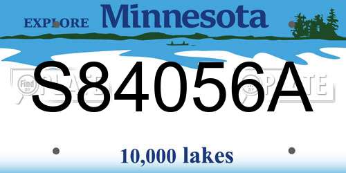 S84056A Minnesota License Plate