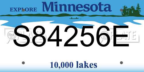 S84256E Minnesota License Plate
