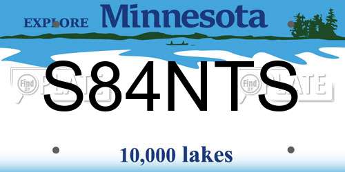S84NTS Minnesota License Plate