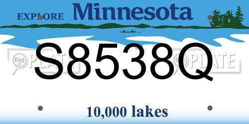 S8538Q Minnesota License Plate