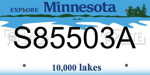 S85503A Minnesota License Plate