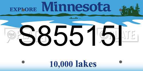 S85515I Minnesota License Plate