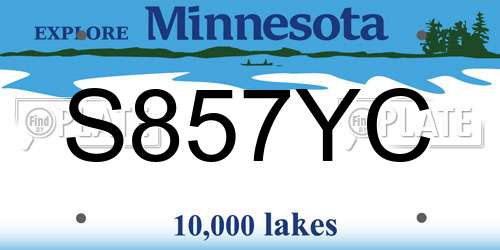 S857YC Minnesota License Plate