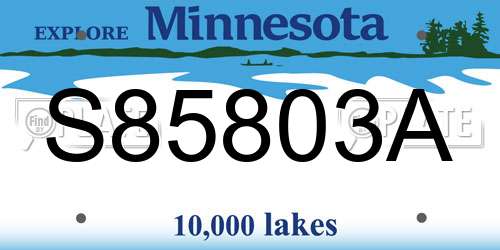 S85803A Minnesota License Plate