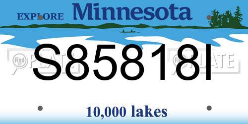 S85818I Minnesota License Plate