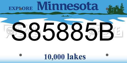 S85885B Minnesota License Plate