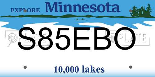 S85EBO Minnesota License Plate