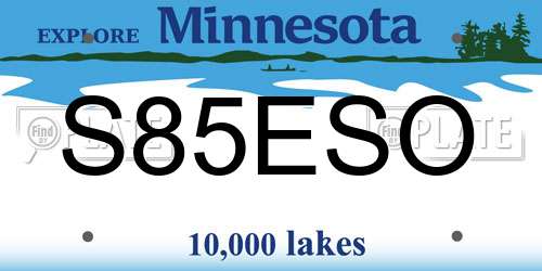 S85ESO Minnesota License Plate