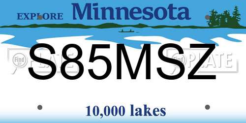 S85MSZ Minnesota License Plate