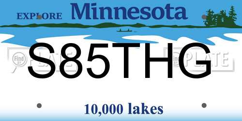 S85THG Minnesota License Plate