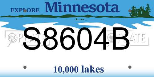 S8604B Minnesota License Plate