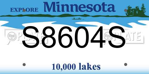 S8604S Minnesota License Plate
