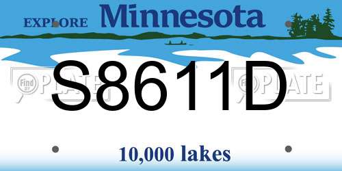 S8611D Minnesota License Plate
