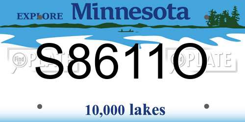 S8611O Minnesota License Plate