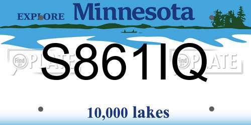 S861IQ Minnesota License Plate
