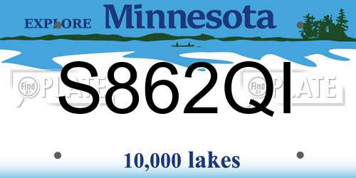 S862QI Minnesota License Plate