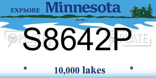 S8642P Minnesota License Plate