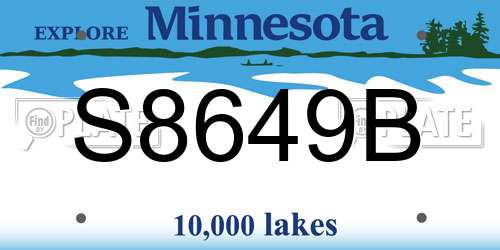 S8649B Minnesota License Plate