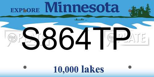 S864TP Minnesota License Plate