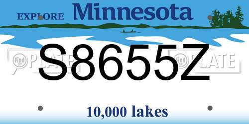 S8655Z Minnesota License Plate