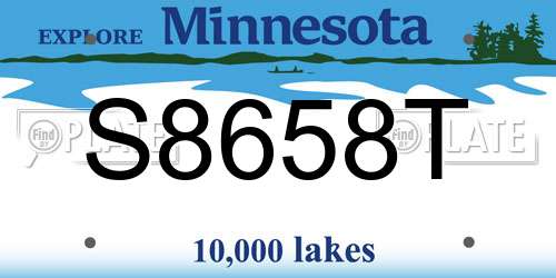 S8658T Minnesota License Plate