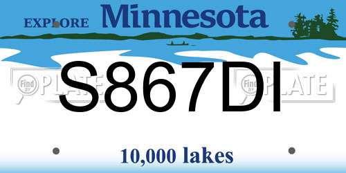 S867DI Minnesota License Plate