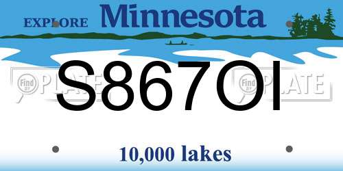S867OI Minnesota License Plate
