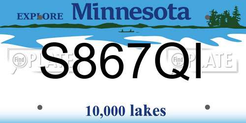 S867QI Minnesota License Plate