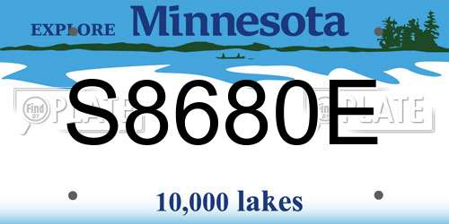 S8680E Minnesota License Plate