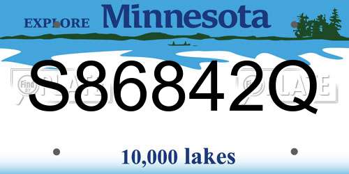 S86842Q Minnesota License Plate