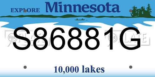 S86881G Minnesota License Plate