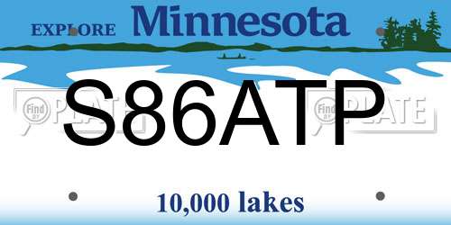 S86ATP Minnesota License Plate